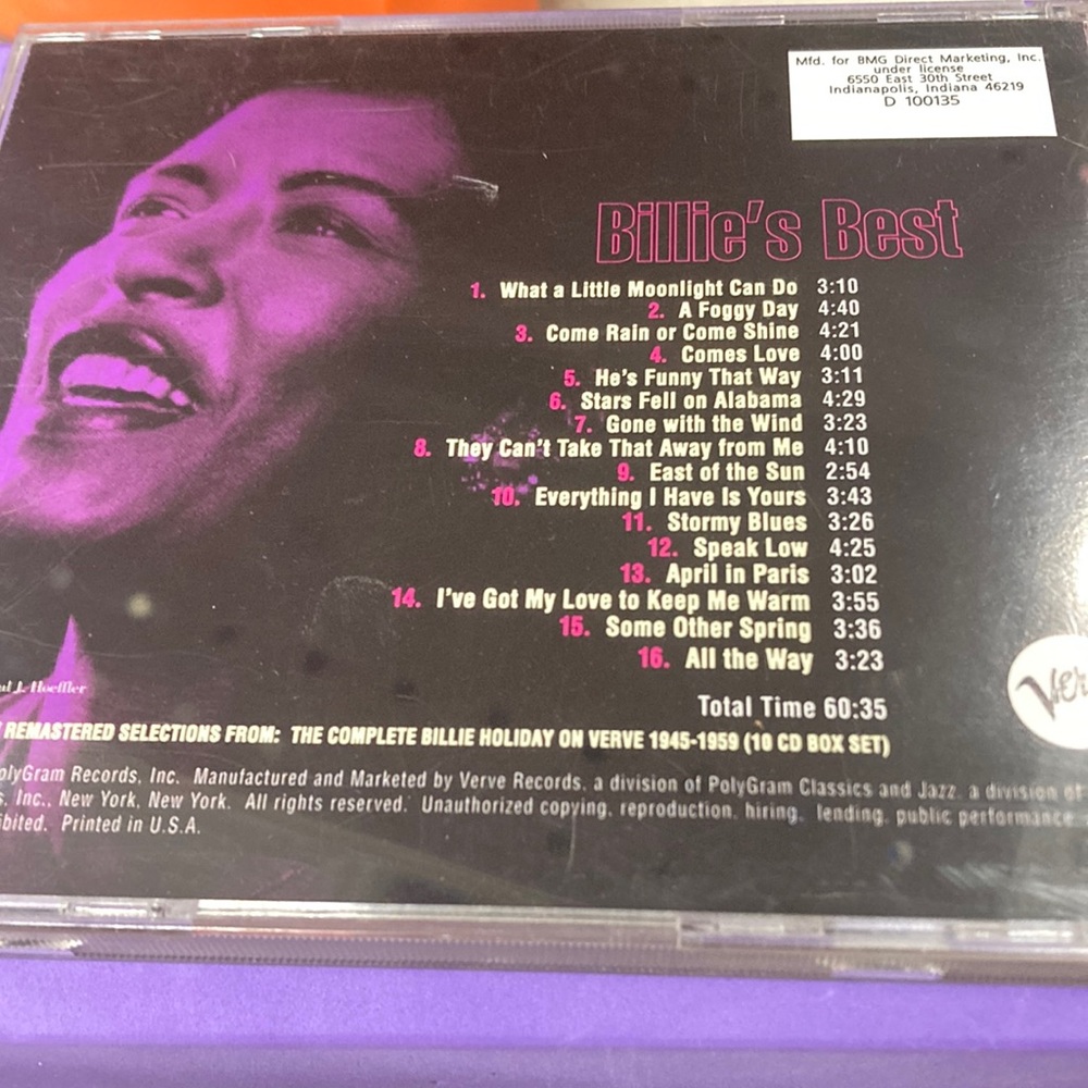 Rear Billie Holiday, CD